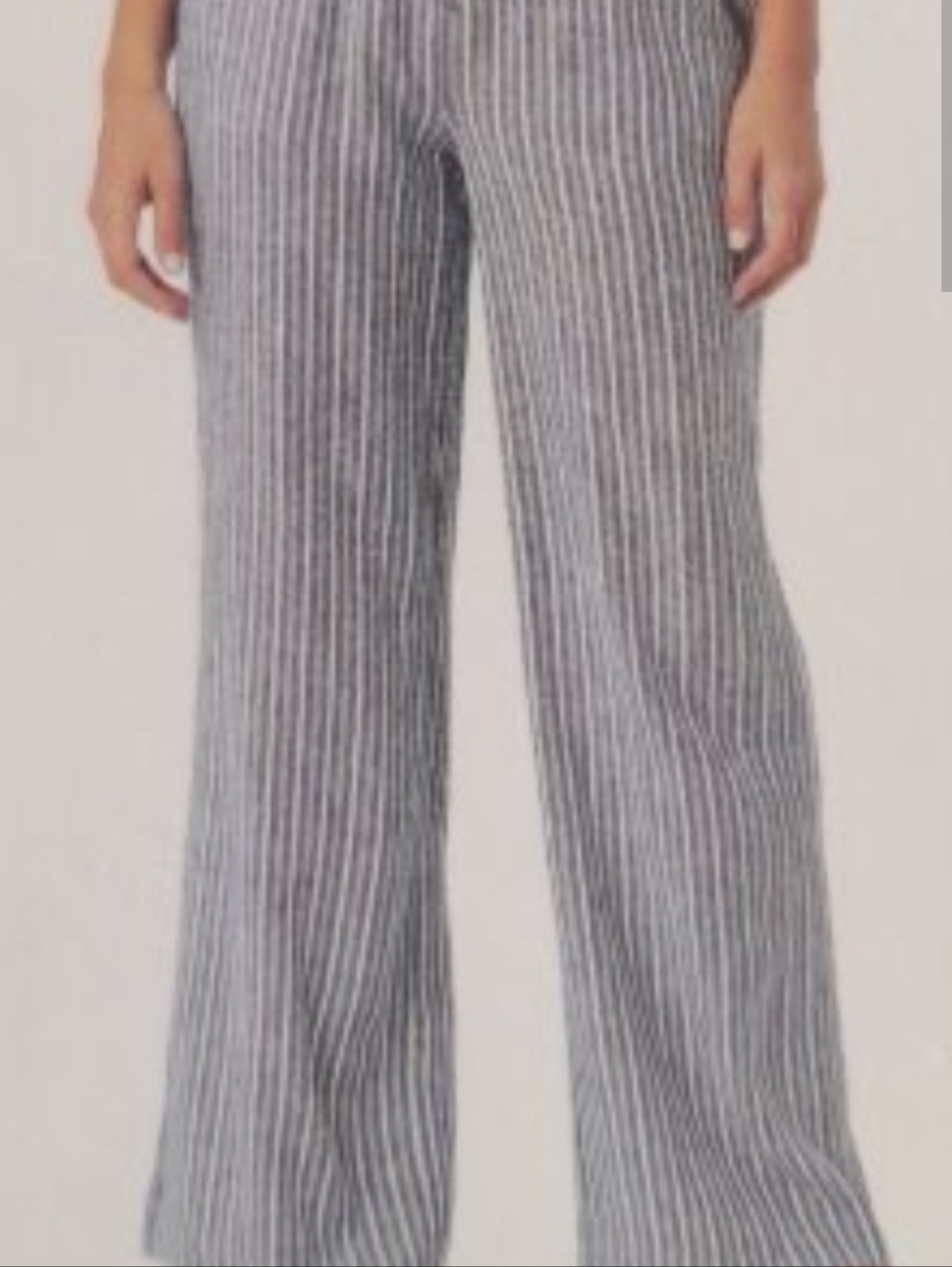 Briggs New York Blue and White Striped Linen-Blend Chinos